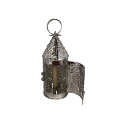 Asymmetrical Punched Tin Lantern